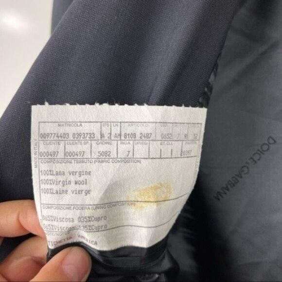 Dolce & Gabbana Navy Blue 3 Button Virgin Wool Blazer Suit Jacket Size IT 52 - Picture 12 of 13